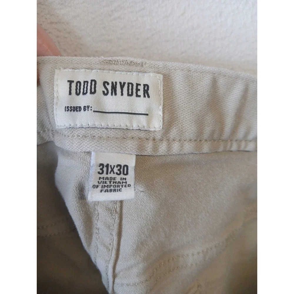 Todd snyder stretch 5 pocket jeans khaki size 31 x 30 flaw